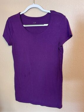 Essentials Purple Short-Sleeve Scoop Neck Tee